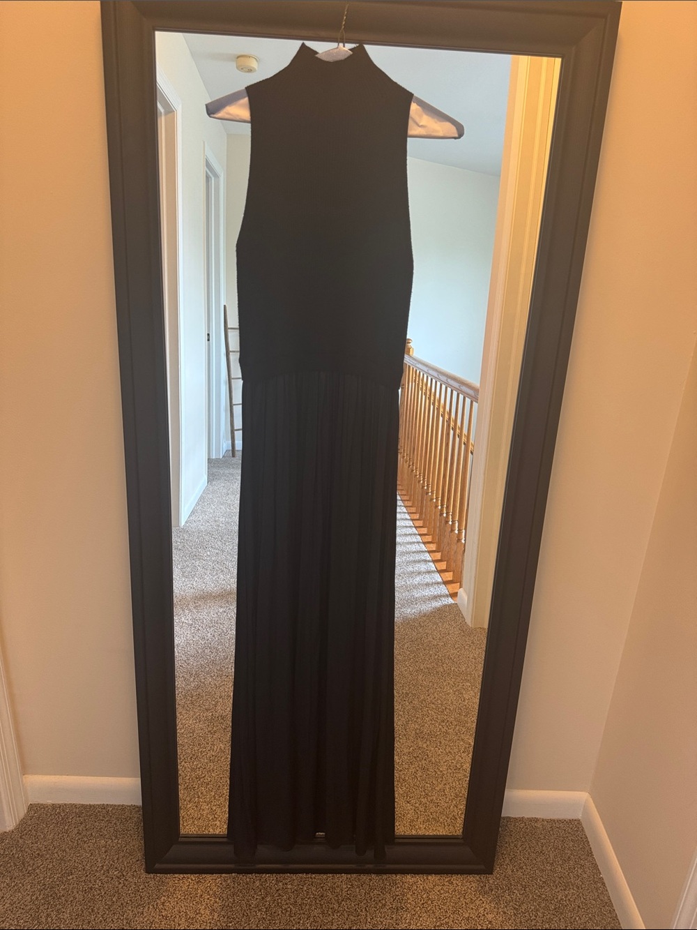 Anthropologie Black Sleeveless Maxi Dress